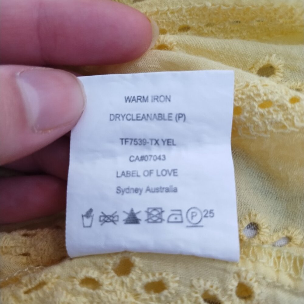Anthropologie Label of Love Yellow Sundress Eyelet Detail | Size S-M - Picture 14 of 14